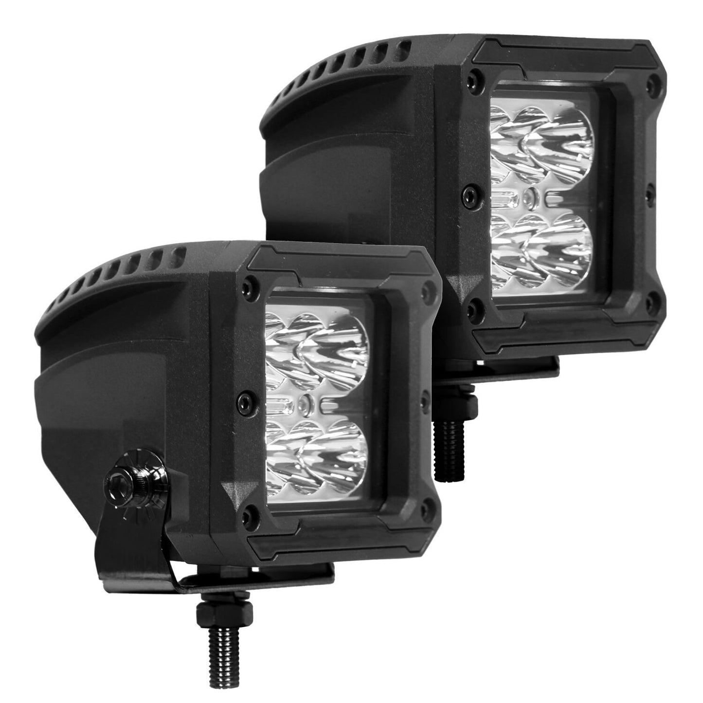Go Rhino Bright Series Lights Pair of 3x3 Cube LED Spot Light Kit Black Go Rhino
