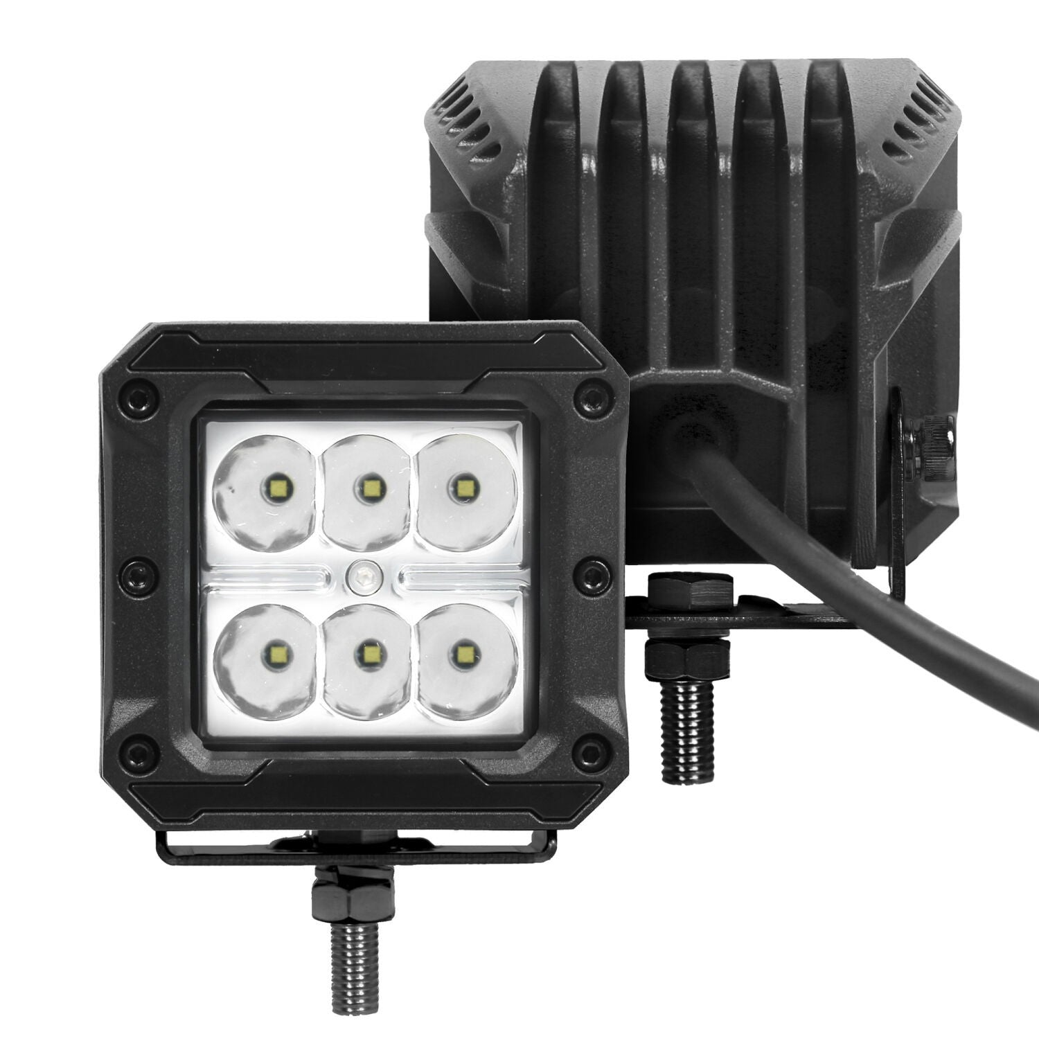 Go Rhino Bright Series Lights Pair of 3x3 Cube LED Spot Light Kit Black Go Rhino