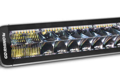 Go Rhino Blackout Combo Series Lights 21.5 Inch Double Row LED Light Bar With Amber Lighting Black Go Rhino