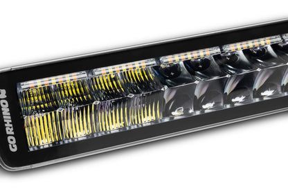 Go Rhino Blackout Combo Series Lights 32 Inch Double Row LED Light Bar With Amber Lighting Black Go Rhino