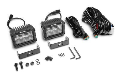 Go Rhino Bright Series Lights Pair of 4x3 Rectangle LED Flood Light Kit Black Go Rhino