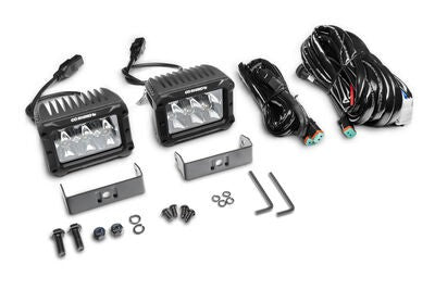 Go Rhino Bright Series Lights Pair of 4x3 Rectangle LED Spot Light Kit Black Go Rhino