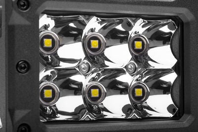 Go Rhino Bright Series Lights Pair of 4x3 Rectangle LED Spot Light Kit Black Go Rhino