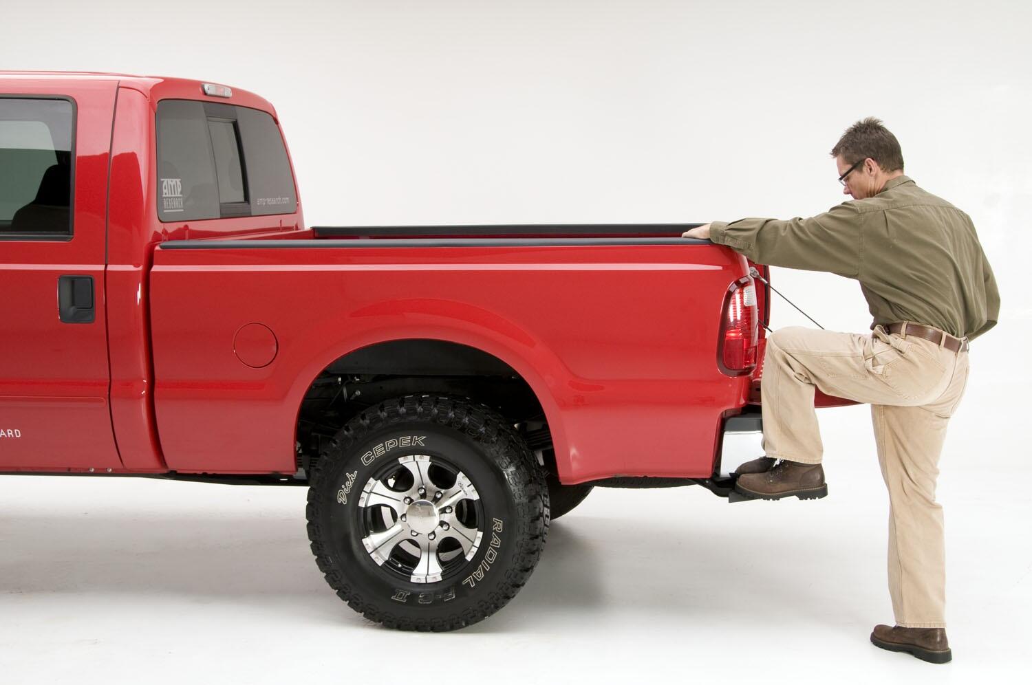 BedStep Retractable Bumper Step For 1999-2016 Ford F-250/F-350/F-450 AMP Research