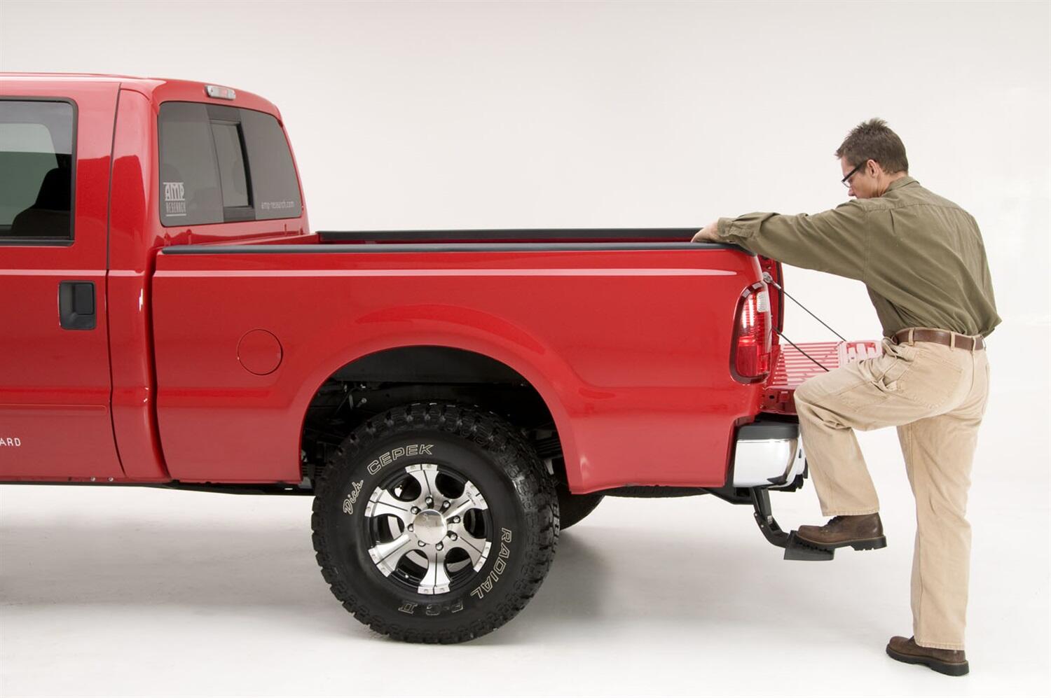 BedStep Retractable Bumper Step For 1999-2016 Ford F-250/F-350/F-450 AMP Research