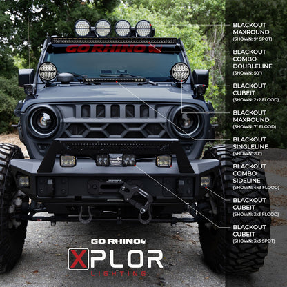 Go Rhino Blackout Series Lights 42 Inch Double Row LED Light Bar Black Go Rhino