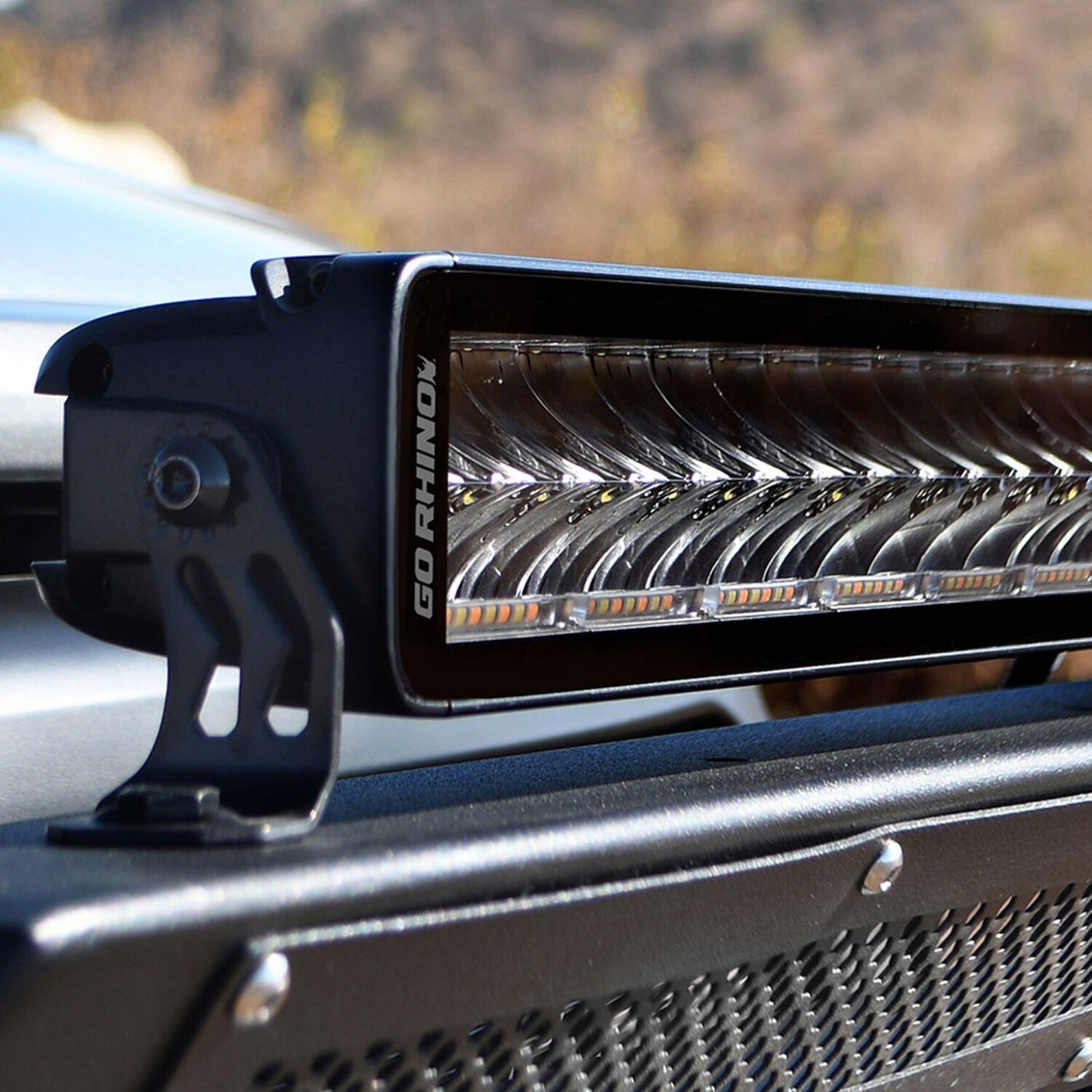 Go Rhino Blackout Combo Series Lights 42 Inch Double Row LED Light Bar With Amber Lighting Black Go Rhino