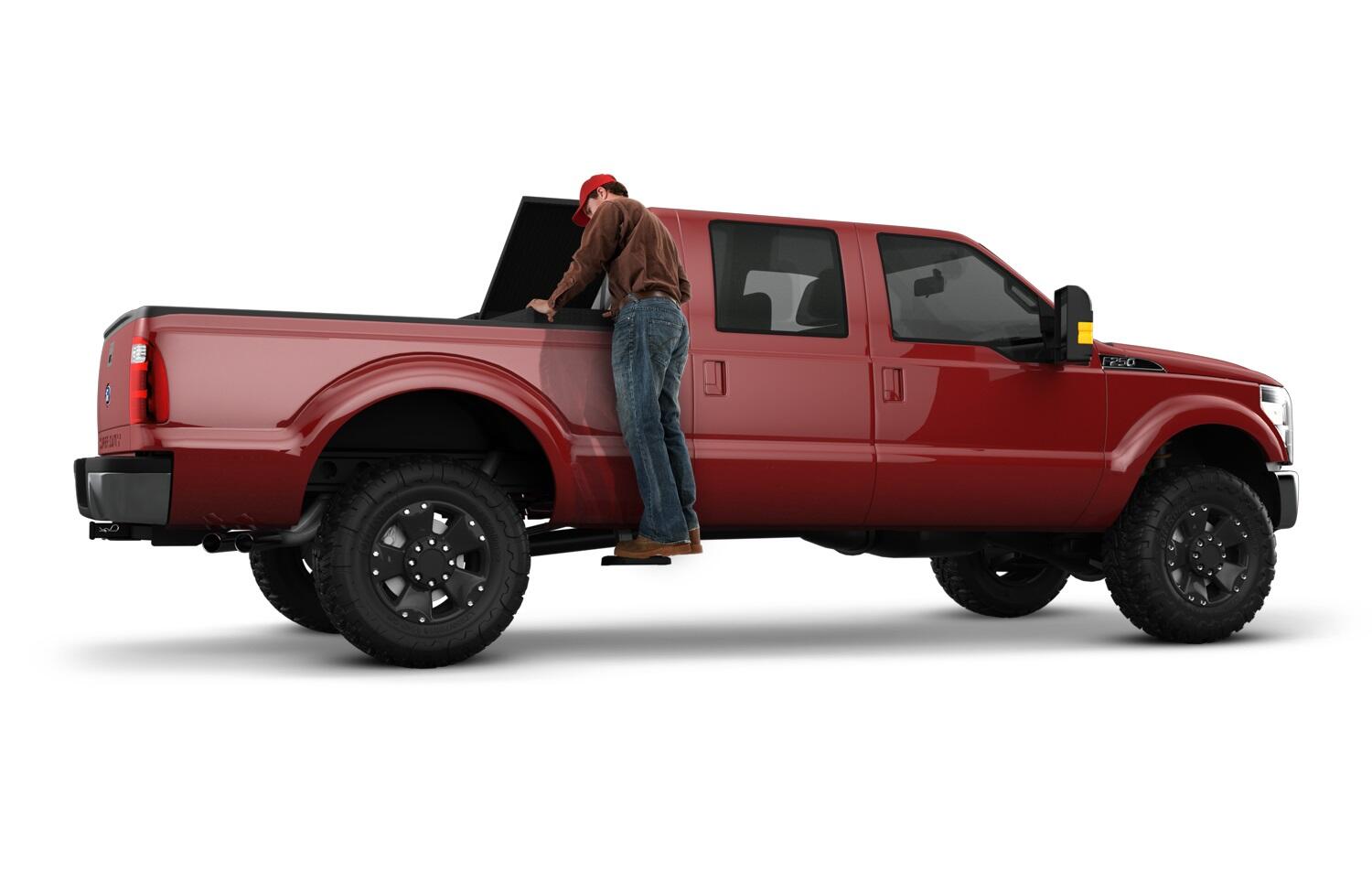 BedStep2 Retractable Truck Bed Side Step For 1999-2016 Ford F-250/F-350 2008-2016 Ford F-450/F-550 All Beds AMP Research