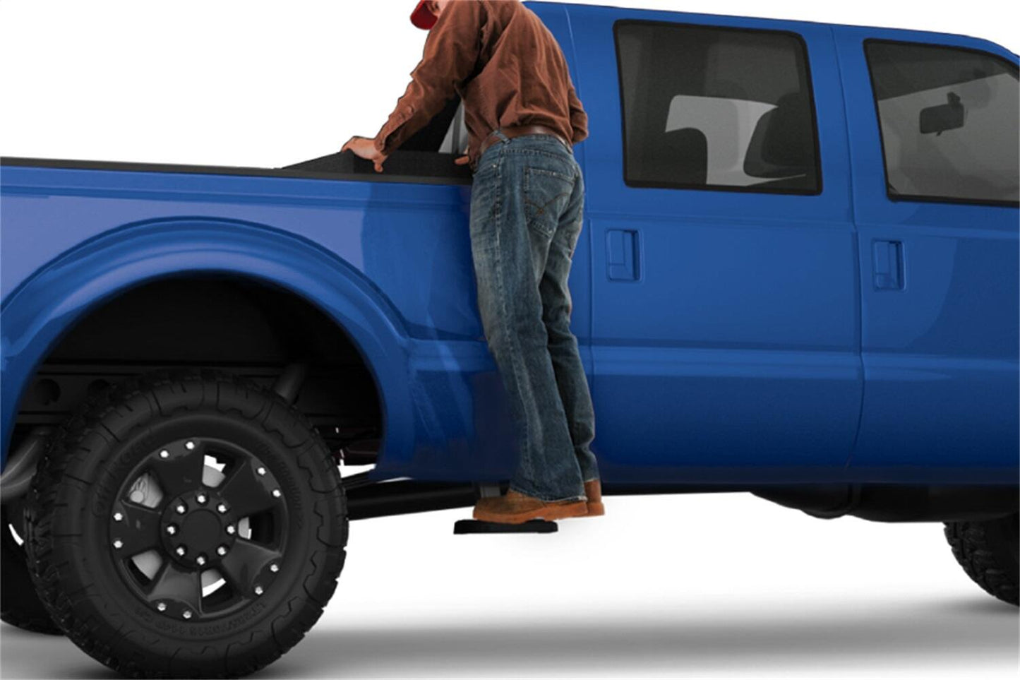 BedStep2 Retractable Truck Bed Side Step For 1999-2016 Ford F-250/F-350 2008-2016 Ford F-450/F-550 All Beds AMP Research