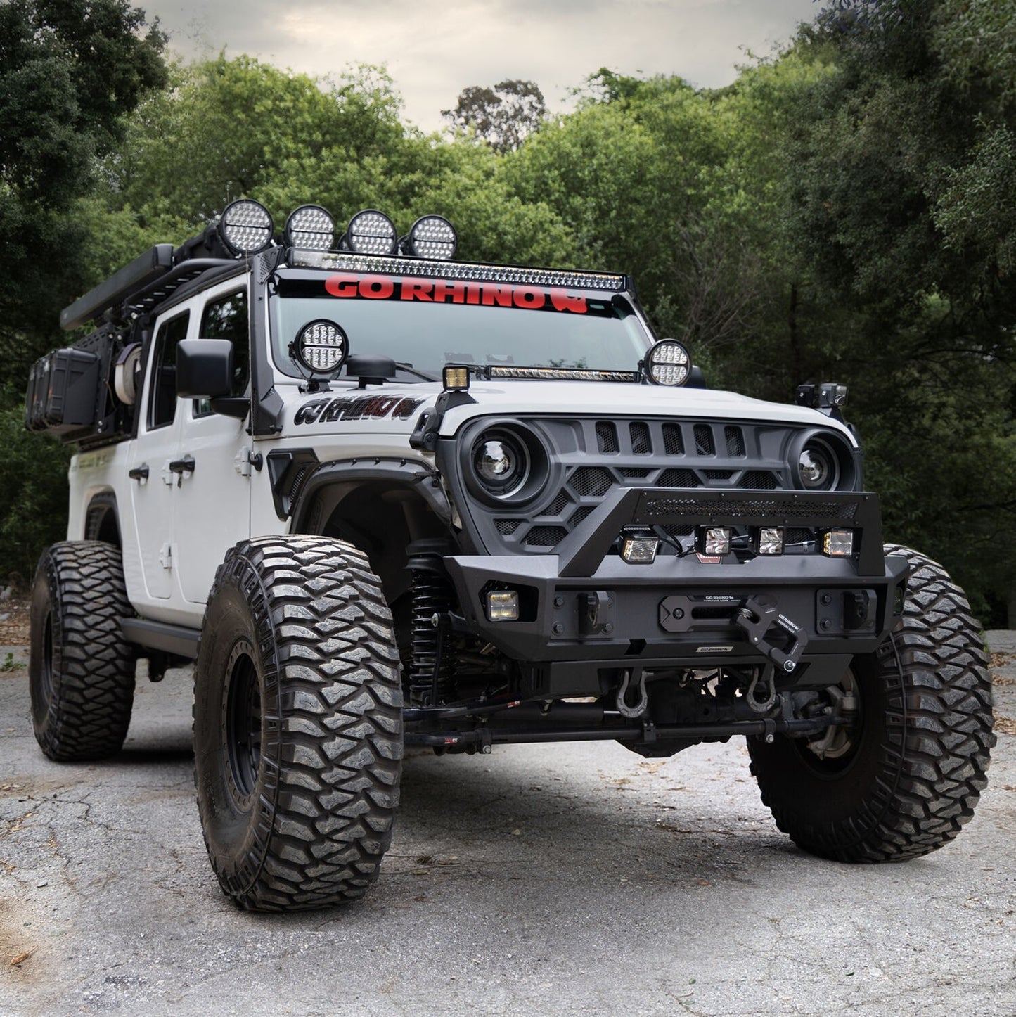 Go Rhino Blackout Combo Series Lights 50 Inch Double Row LED Light Bar With Amber Lighting Black Go Rhino