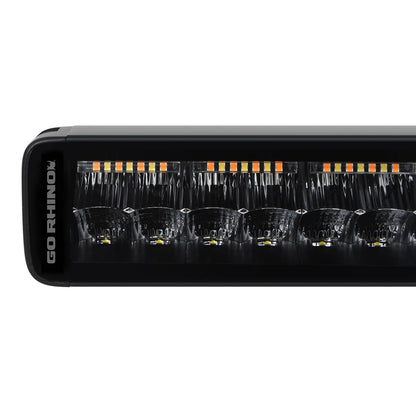 Go Rhino Blackout Combo Series Lights 50 Inch Double Row LED Light Bar With Amber Lighting Black Go Rhino