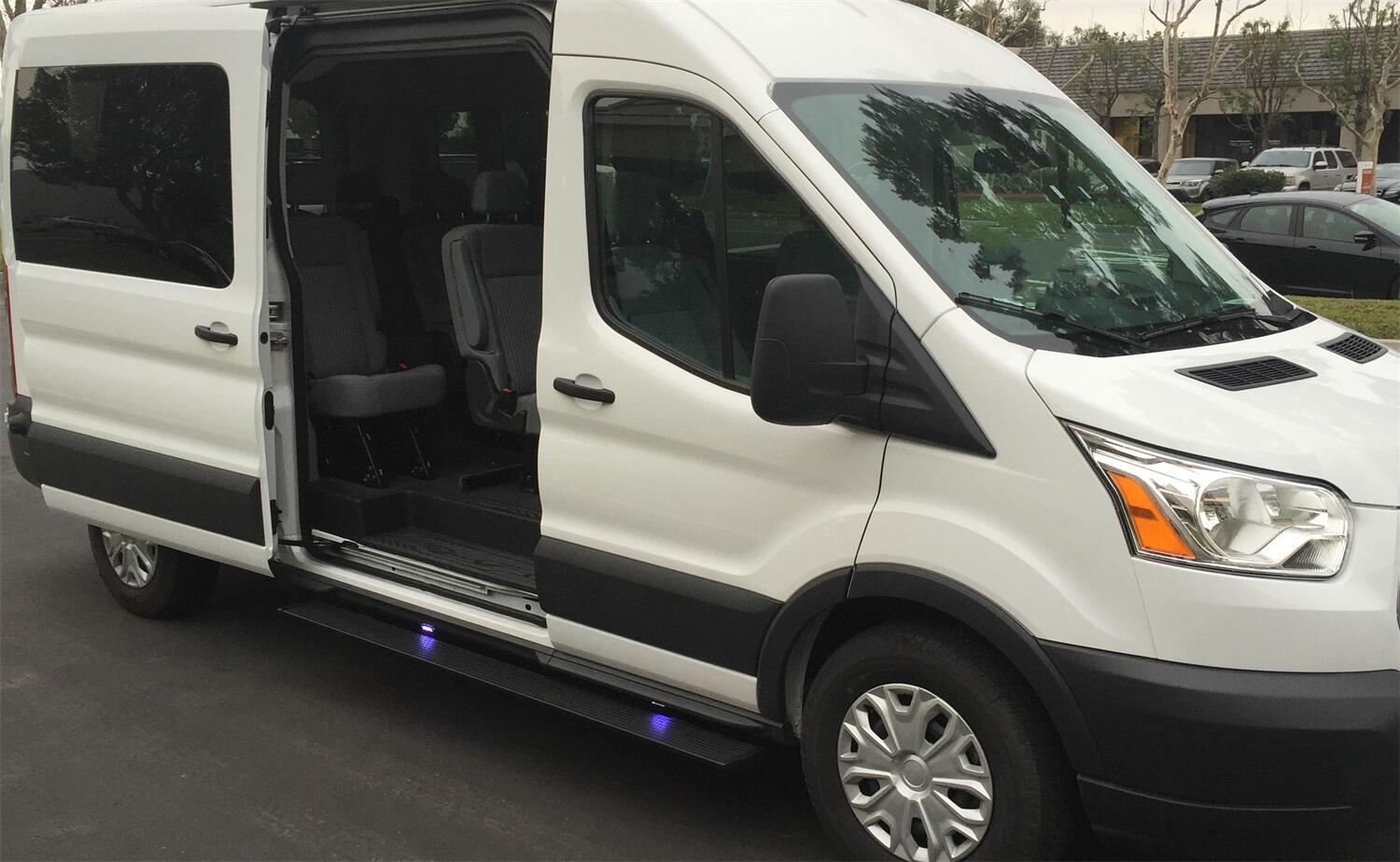 PowerStep Electric Running Boards Plug N Play For 20-21 Ford Transit (Driver Passenger Side) Gas Only AMP Research