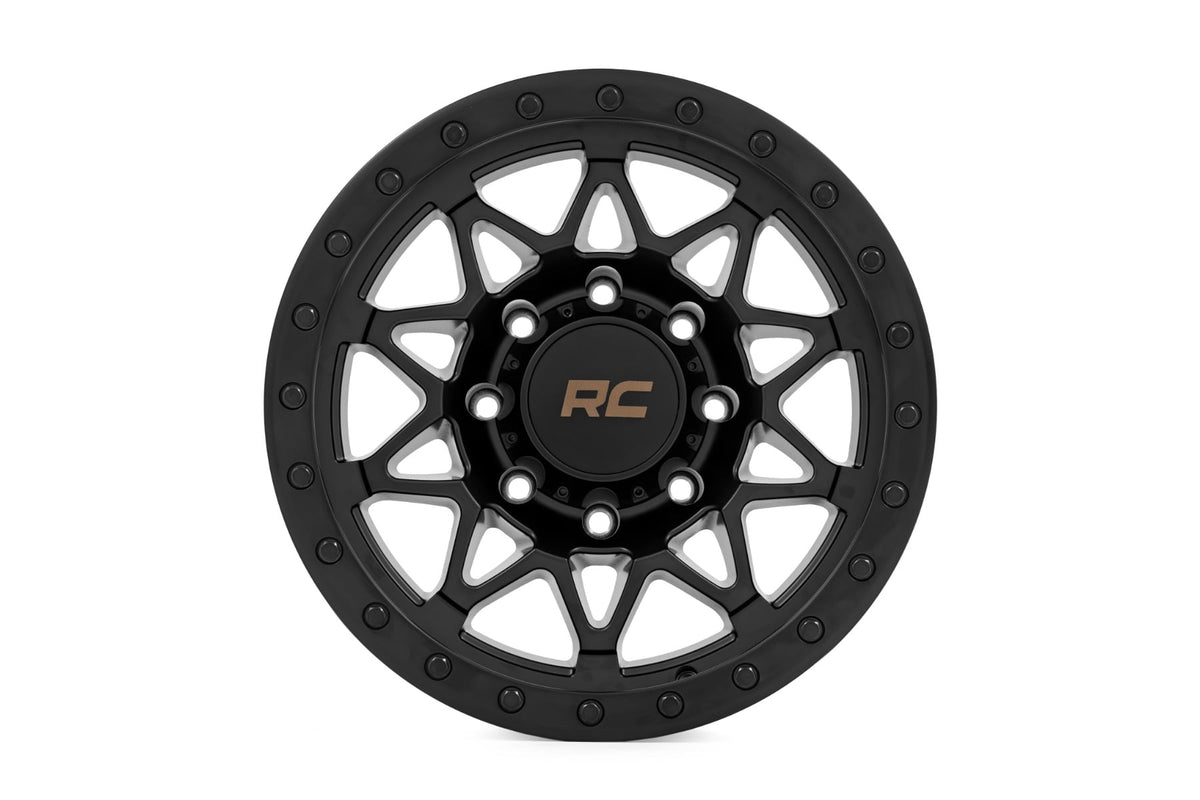 78 Series Wheel Simulated Beadlock Black 18x9 8x170 -12mm Rough Country