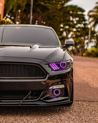 Oracle 15-17 Ford Mustang V6/GT/Shelby DRL w/ Halo Kit - ColorSHIFT w/o Controller