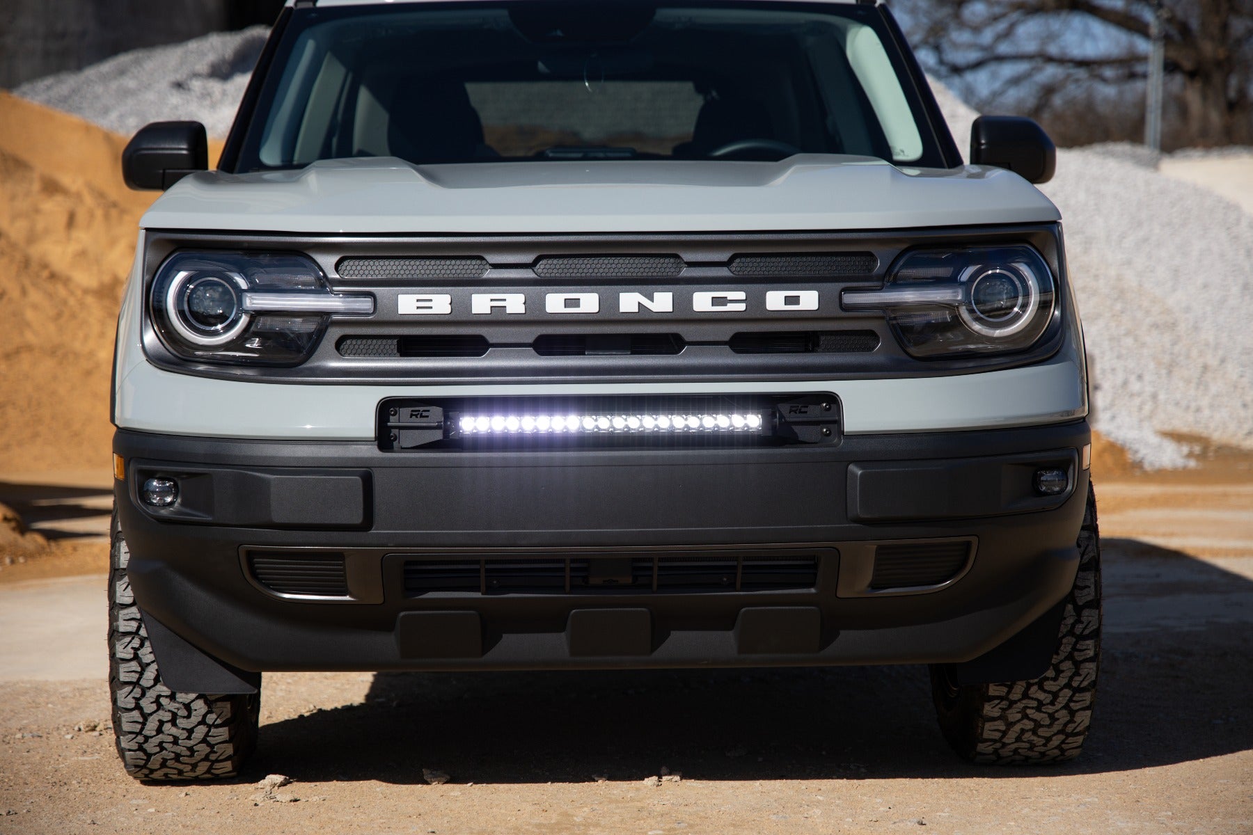 LED Light Kit | Bumper Mount | 20" Black Single Row | White DRL | Ford Bronco Sport (21-26)