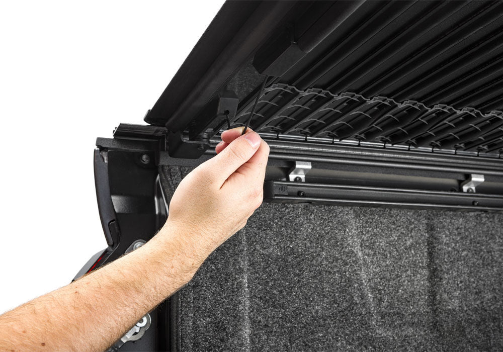 Revolver X4ts Hard Rolling Truck Bed Cover 2007-2021 Toyota Tundra 5 Foot 6 Inch Bed without Deck Rail System without Trail Special Edition Storage Boxes BAK