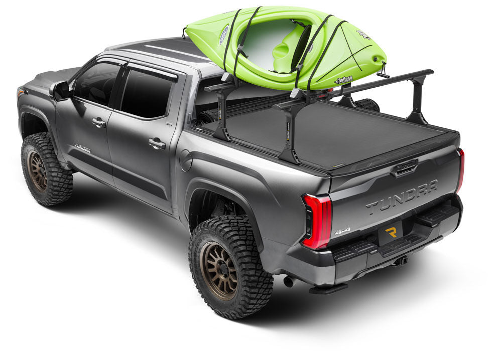Revolver X4ts Hard Rolling Truck Bed Cover 2007-2021 Toyota Tundra 6 Foot 6 Inch Bed with Deck Rail System without Trail Special Edition Storage Boxes BAK