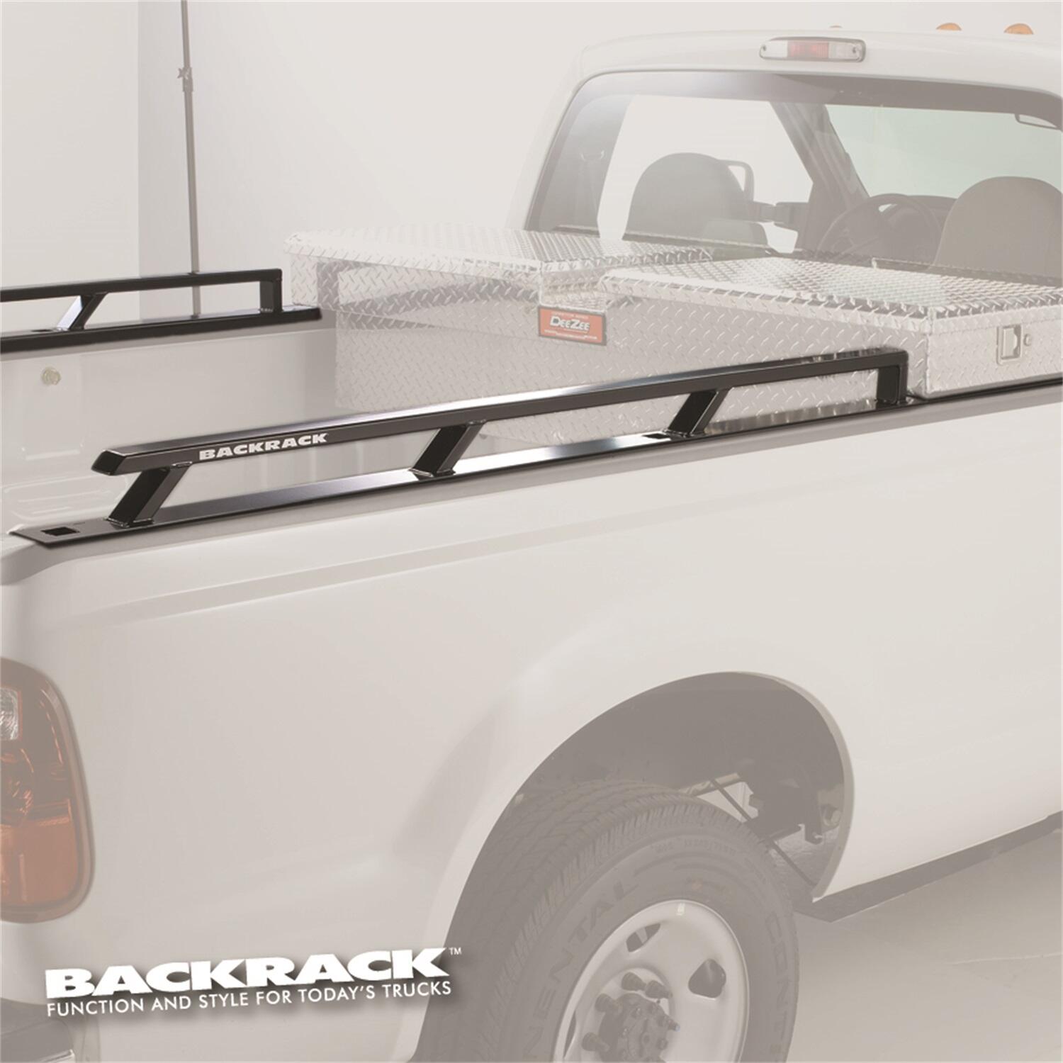 Truck Bed Side Rails For Use w/Tool Box 21 Inch 8.2 Foot Bed 17-22 Ford Super Duty Aluminum Body Backrack
