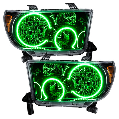 Oracle 07-11 Toyota Tundra Pre-Assembled Headlights - Black Housing - ColorSHIFT