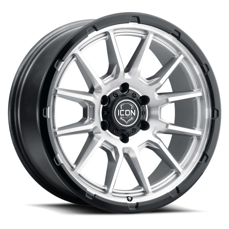 ICON Alloys Cajon 20x9 / 6x135 / 16mm / 5.625in BS Silver Machined Wheel w/ GB Lip