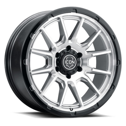 ICON Alloys Cajon 20x9 / 6x135 / 16mm / 5.625in BS Silver Machined Wheel w/ GB Lip
