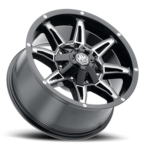 Mayhem Offroad Wheels Rampage 8090 BK 17x9 Milled Spokes Black Cast Aluminum