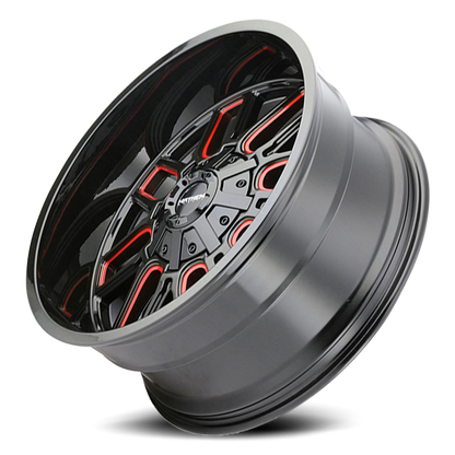 Mayhem Offroad Wheels Cogent 8107 RD 20x10 Prism Red Black Cast Aluminum