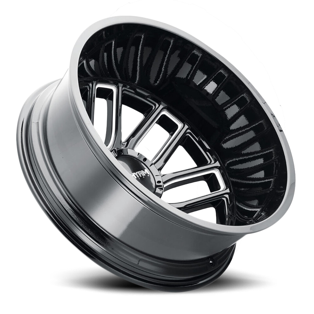 Mayhem Dually Wheels Cogent Dually 8107D 20x8.25 Outer Dually Milled Spokes Gloss Black Cast Aluminum