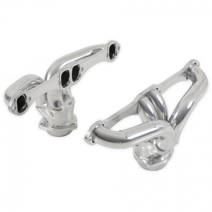 Scavenger Series Elite Header Fits 1957-1974 Corvette, Universal Center Dump, 327/350, V8, Shorty Headers 1-5/8 inch Primary 16 Gauge Tubing 3/8 Inch Flange Silver Ceramic Coating Carb Eo D-698, 409S Stainless Steel Flowmaster