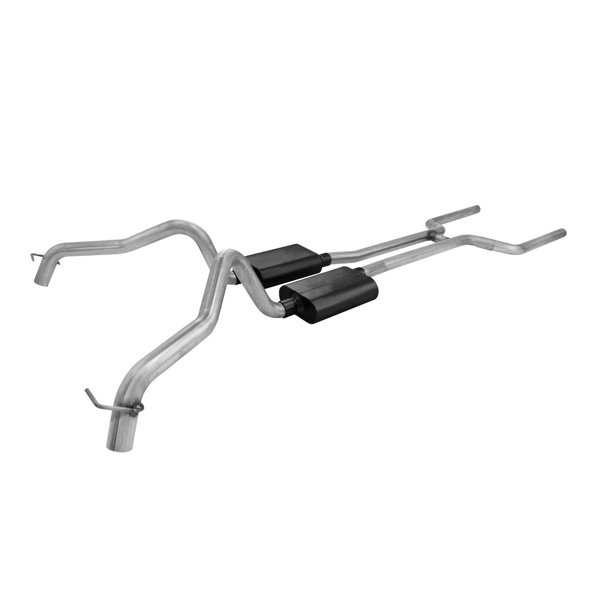 American Thunder Crossmember-Back Exhaust System Fits 1968-1974 Chevrolet Nova With V8 Engine 2.50 Inch Stainless Steel Pipes Aggressive To Moderate Sound Flowmaster