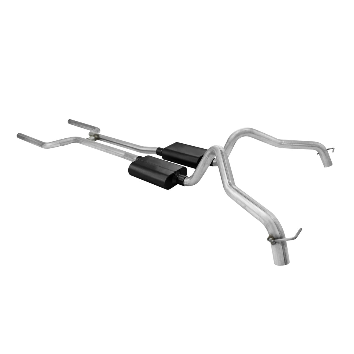 American Thunder Crossmember-Back Exhaust System Fits 1968-1974 Chevrolet Nova With V8 Engine 2.50 Inch Stainless Steel Pipes Aggressive To Moderate Sound Flowmaster