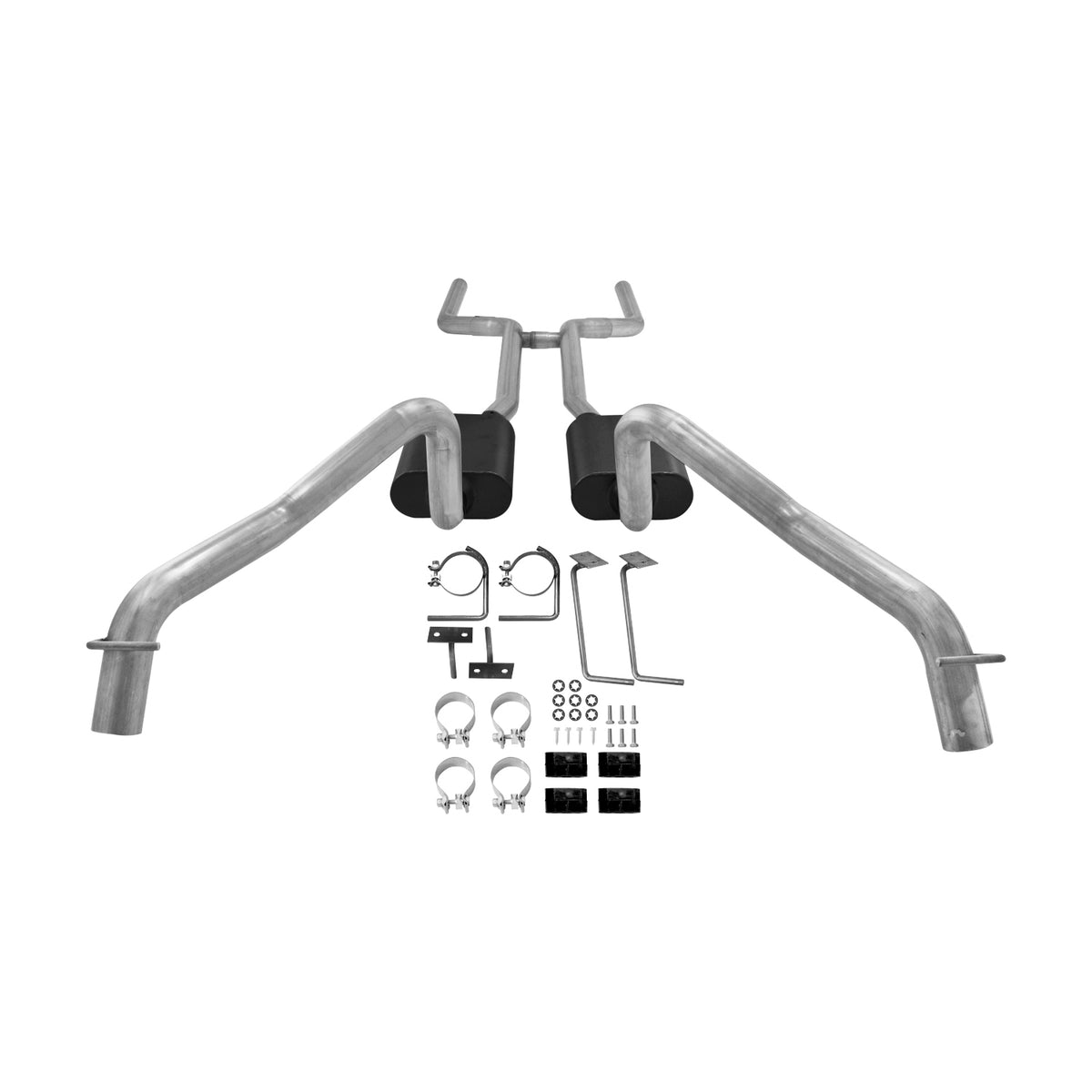 American Thunder Crossmember-Back Exhaust System Fits 1968-1974 Chevrolet Nova With V8 Engine 2.50 Inch Stainless Steel Pipes Aggressive To Moderate Sound Flowmaster