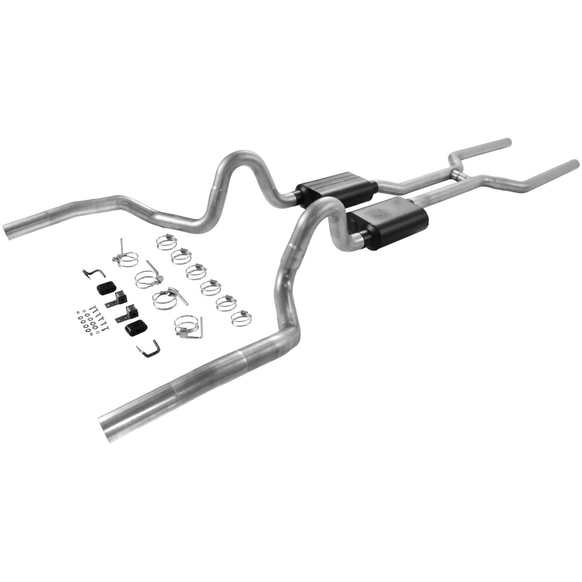 American Thunder Crossmember-Back Exhaust System Fits 1968-1972 GM A-Body With A V8 Engine 3.0 Inch Stainless Steel Aggressive Sound Flowmaster