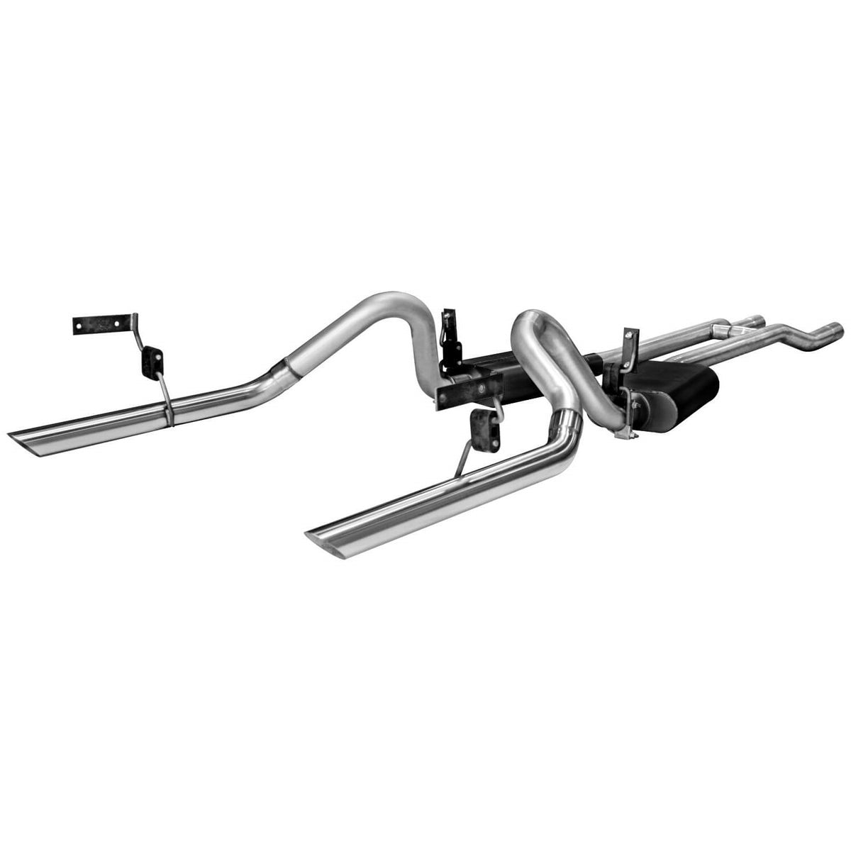 American Thunder Crossmember-Back Exhaust System Fits 1964-1966 Mustang, 2.50-Inch Stainless Steel System Aggressive To Moderate Sound Flowmaster