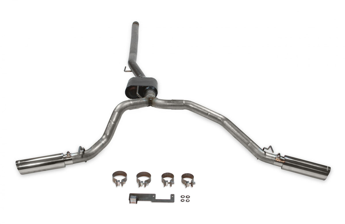 American Thunder Cat-Back Exhaust System Fits 2020-2025 Jeep Gladiator Trucks With 3.6L Engine, 409 Stainless Steel, Dual Exit With Polished Tips Aggressive Sound Flowmaster