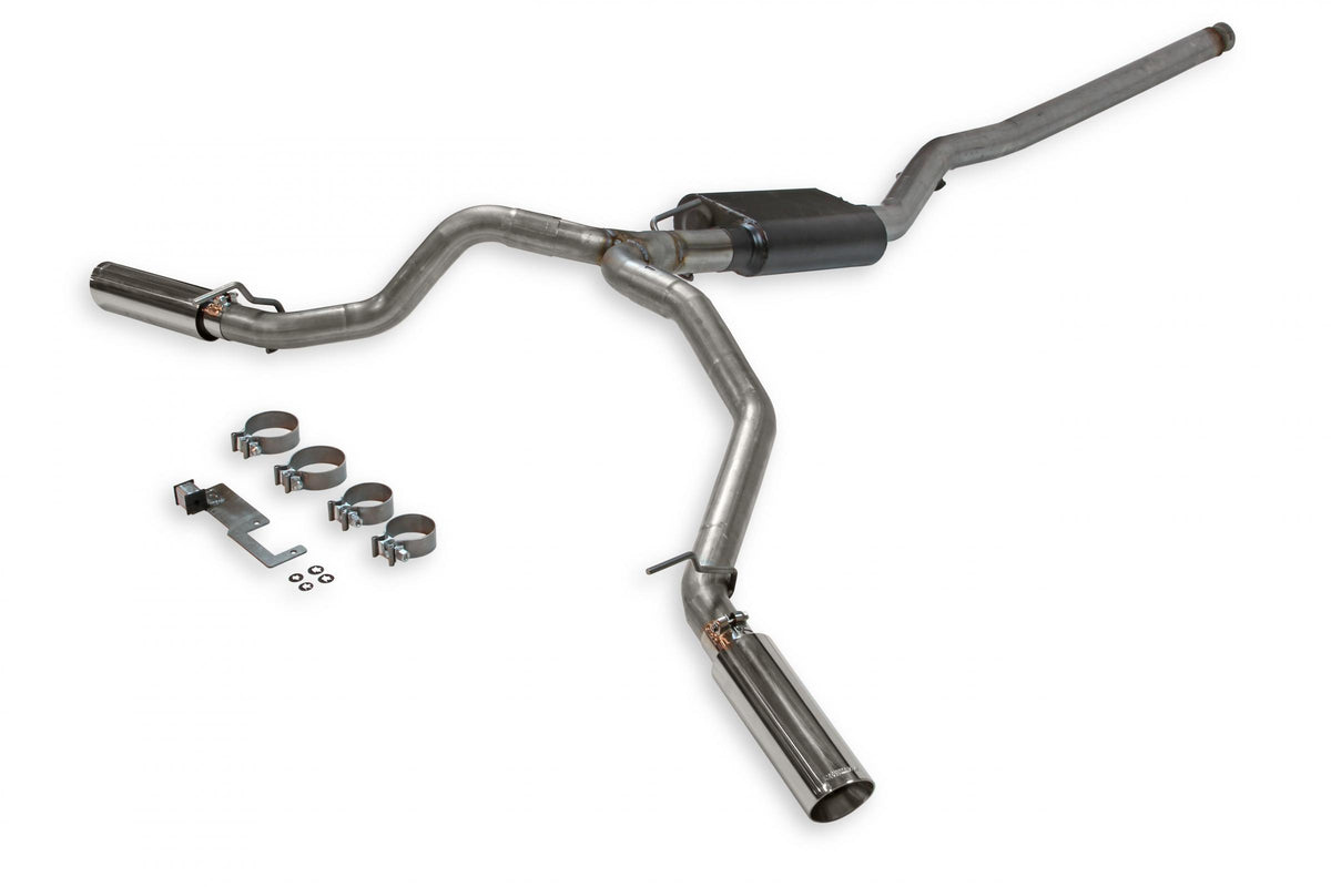 American Thunder Cat-Back Exhaust System Fits 2020-2025 Jeep Gladiator Trucks With 3.6L Engine, 409 Stainless Steel, Dual Exit With Polished Tips Aggressive Sound Flowmaster