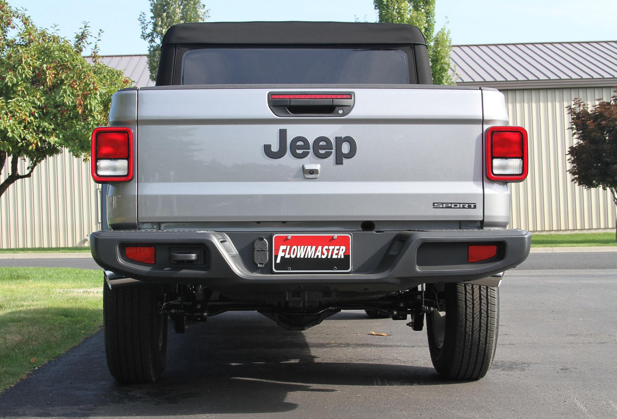 American Thunder Cat-Back Exhaust System Fits 2020-2025 Jeep Gladiator Trucks With 3.6L Engine, 409 Stainless Steel, Dual Exit With Polished Tips Aggressive Sound Flowmaster