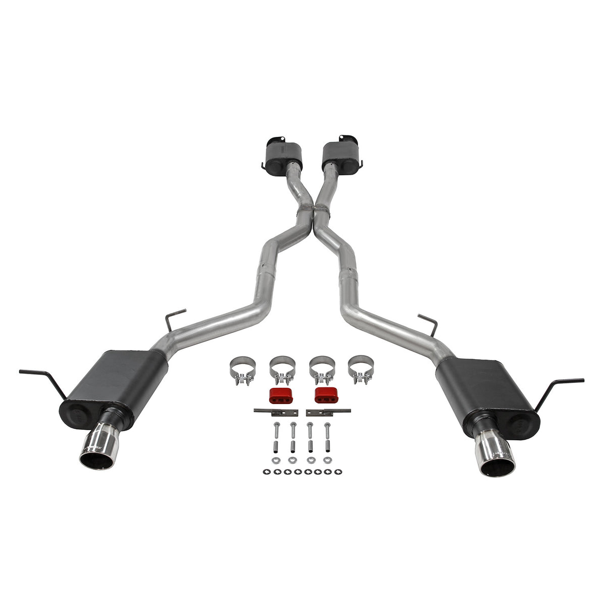 American Thunder Cat-Back Exhaust System Fits 2018-2024 Dodge Durango 6.4-Liter, American Thunder Cat-Back 3.0-Inch Stainless Steel Exhaust System, 4.00-Inch Polished Tips, Dual Out Rear Exit Flowmaster