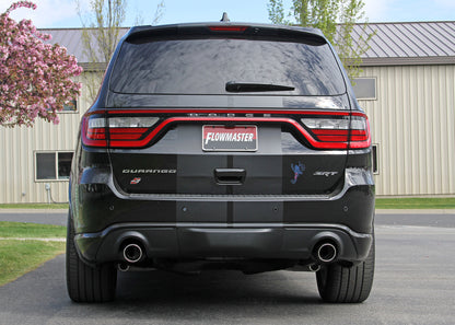 American Thunder Cat-Back Exhaust System Fits 2018-2024 Dodge Durango 6.4-Liter, American Thunder Cat-Back 3.0-Inch Stainless Steel Exhaust System, 4.00-Inch Polished Tips, Dual Out Rear Exit Flowmaster