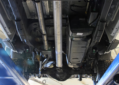 Outlaw Cat-Back Exhaust System Fits 2020-2026 Silverado/Sierra 2500Hd/3500Hd 6.6L Gas V8, Outlaw Series, 3.50 Inch To Dual 3.00 Inch Cat-Back, Dual Rear Exit, Stainless Steel Exhaust System Flowmaster