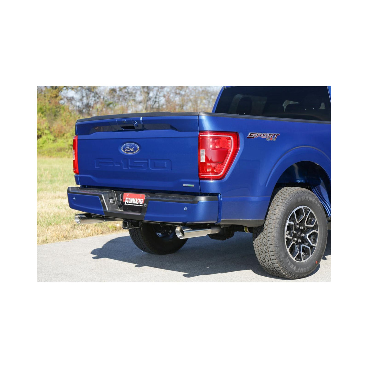 Force Ii Cat-Back Exhaust System Fits 2021-2025 Ford F-150 2.7, 3.5, 5.0-Liter, Force Ii Cat-Back, Dual Out Rear Exit, 4.00-Inch Polished Tips, Stainless Steel Exhaust System Flowmaster