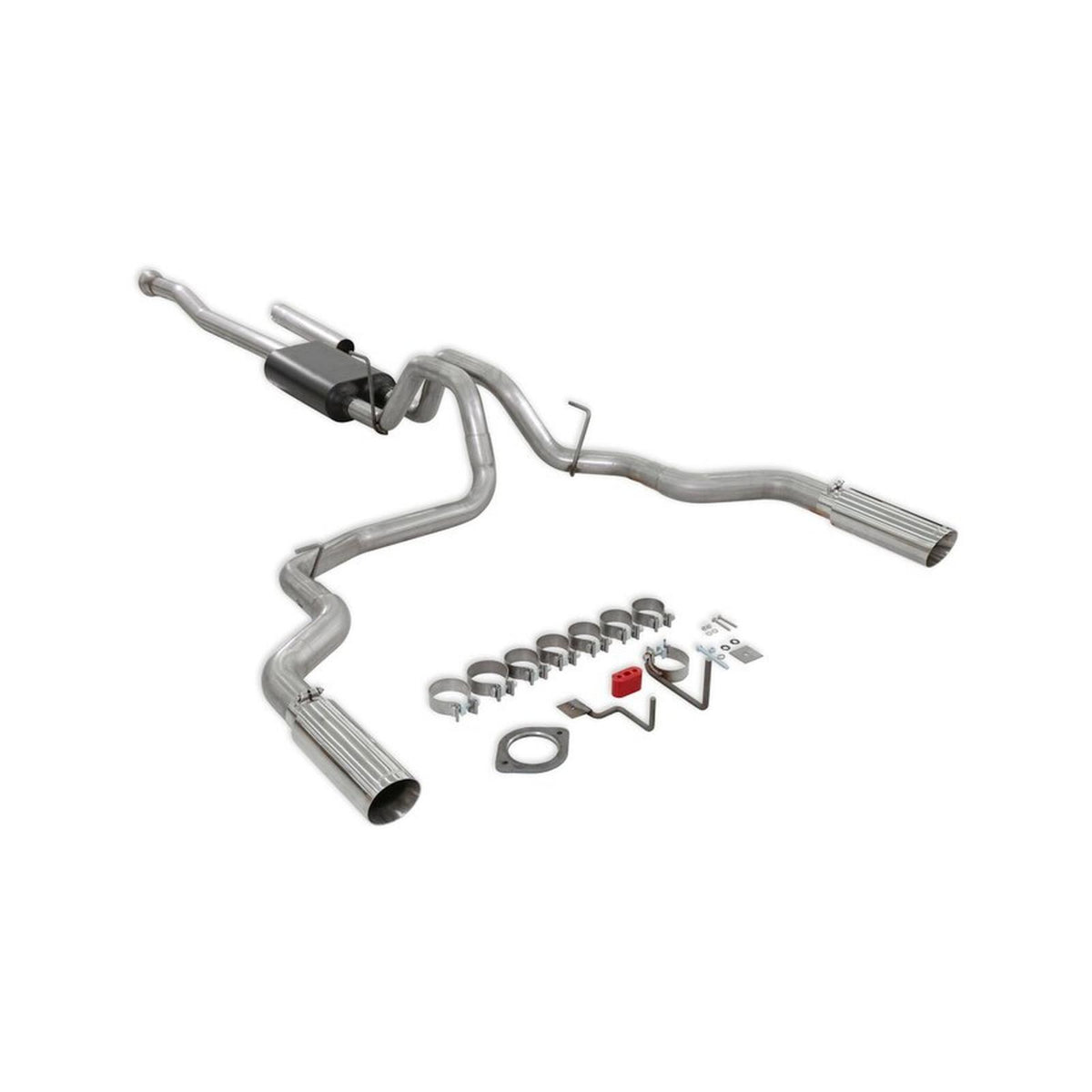 Force Ii Cat-Back Exhaust System Fits 2021-2025 Ford F-150 2.7, 3.5, 5.0-Liter, Force Ii Cat-Back, Dual Out Rear Exit, 4.00-Inch Polished Tips, Stainless Steel Exhaust System Flowmaster