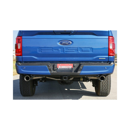 Force Ii Cat-Back Exhaust System Fits 2021-2025 Ford F-150 2.7, 3.5, 5.0-Liter, Force Ii Cat-Back, Dual Out Rear Exit, 4.00-Inch Polished Tips, Stainless Steel Exhaust System Flowmaster