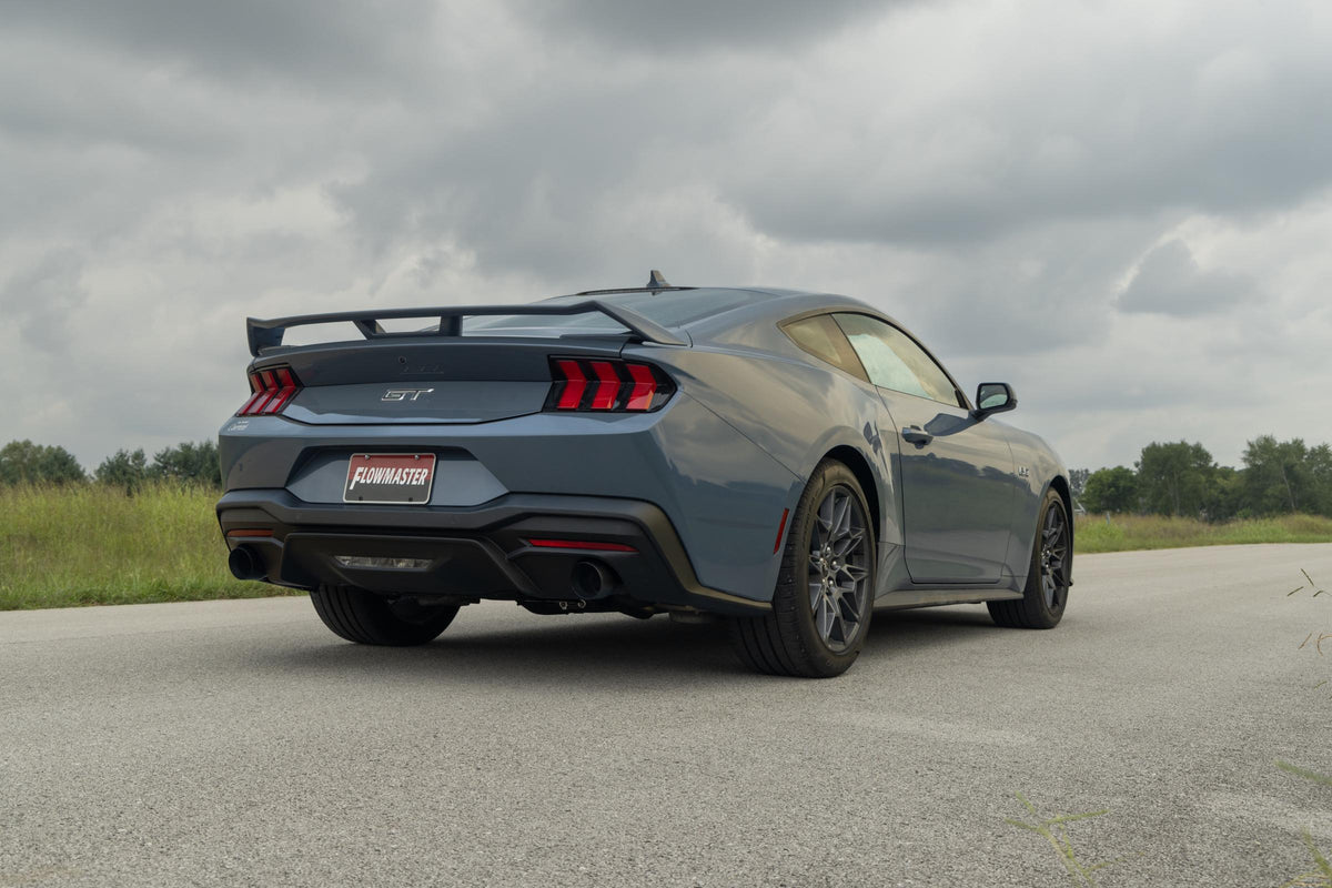 Outlaw Cat-Back Exhaust System Fits 2024-2026 Ford Mustang Gt 5.0-Liter, Outlaw Cat-Back 3.0-Inch Stainless Steel Exhaust System, 4.0-Inch Dual Black Tips Flowmaster