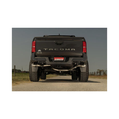 American Thunder Cat-Back Exhaust System Fits 2024-2025 Toyota Tacoma 2.4-Liter, All Wheelbases, American Thunder Dual Out Rear Or Side Exit, Cat-Back Exhaust System, Stainless Steel – Aggressive To Moderate Sound Flowmaster