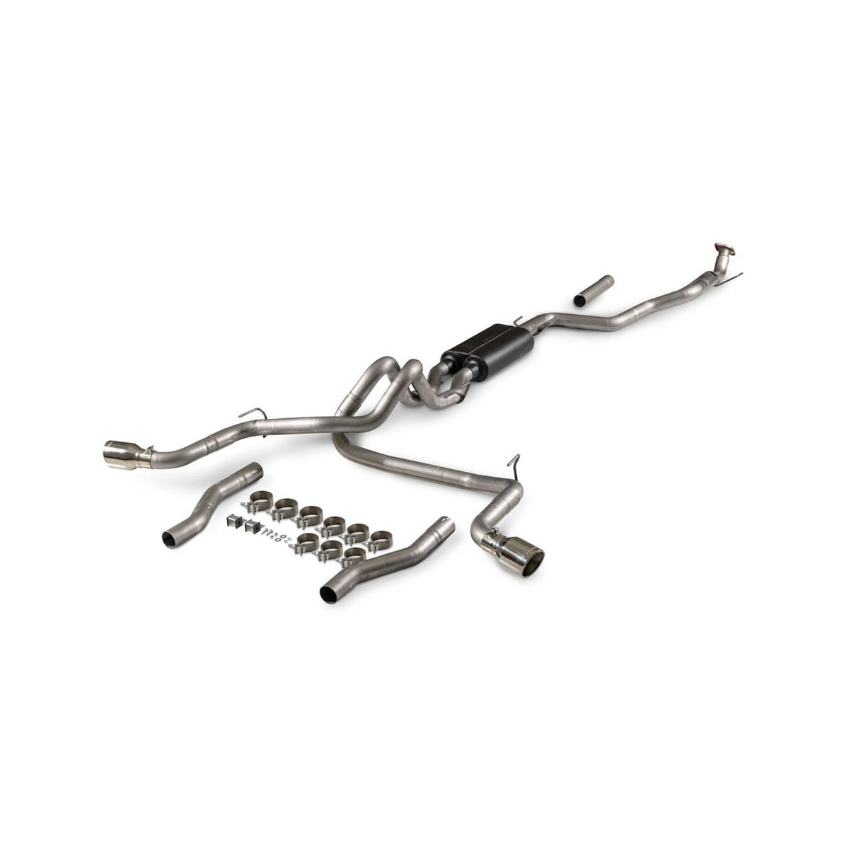 American Thunder Cat-Back Exhaust System Fits 2024-2025 Toyota Tacoma 2.4-Liter, All Wheelbases, American Thunder Dual Out Rear Or Side Exit, Cat-Back Exhaust System, Stainless Steel – Aggressive To Moderate Sound Flowmaster