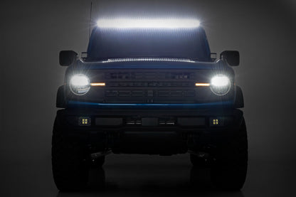 LED Light Kit Upper Windshield 50 Inch Spectrum Single Row Ford Bronco (21-25) Rough Country