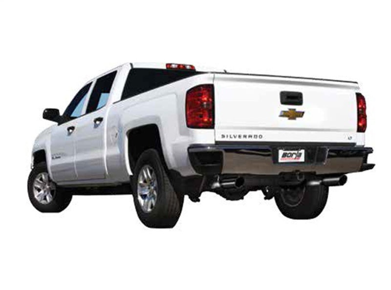 Borla 14 Silv/Sierra 1500 C/B Touring Exh/2.75in in Muffler 2.25inout 4inTIp SS Rear Exit-Blk Chrome