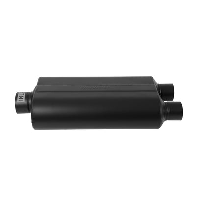 Super 50 Series Chambered Muffler Super 50 Stainless Steel 3.00 Center In 2.50 Dual Out Mild Sound Flowmaster