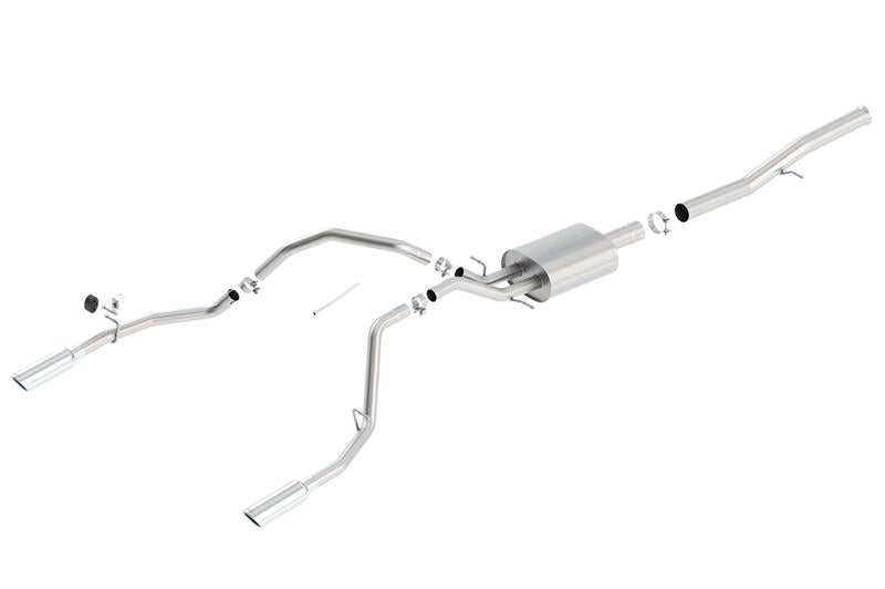 Borla 14 Silv/Sierra 1500 EC Std/CC Short 143.5in WB Touring Single Split Rear Exit Cat-Back Exhaust
